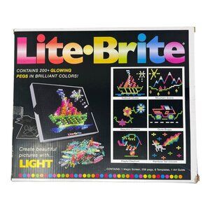 Lite Brite Kids Toy Fun Light Bright Game Set 214 Pegs Magic Screen Retro Style